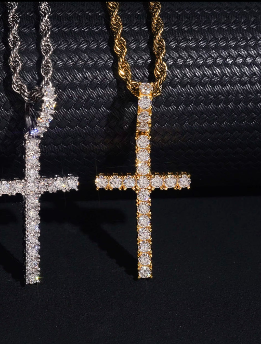 Moissanite Kreuz Kette –925 Sterling Silber