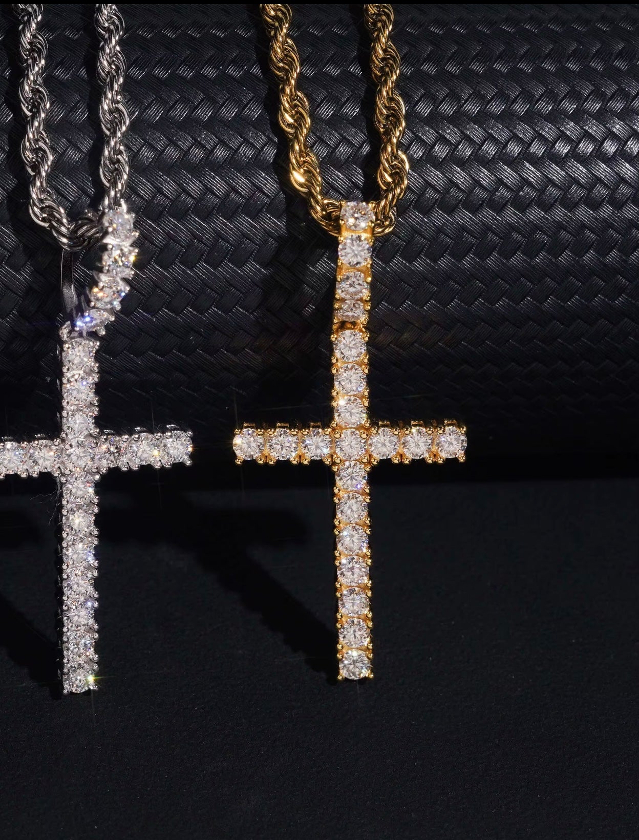 Moissanite Kreuz Kette –925 Sterling Silber