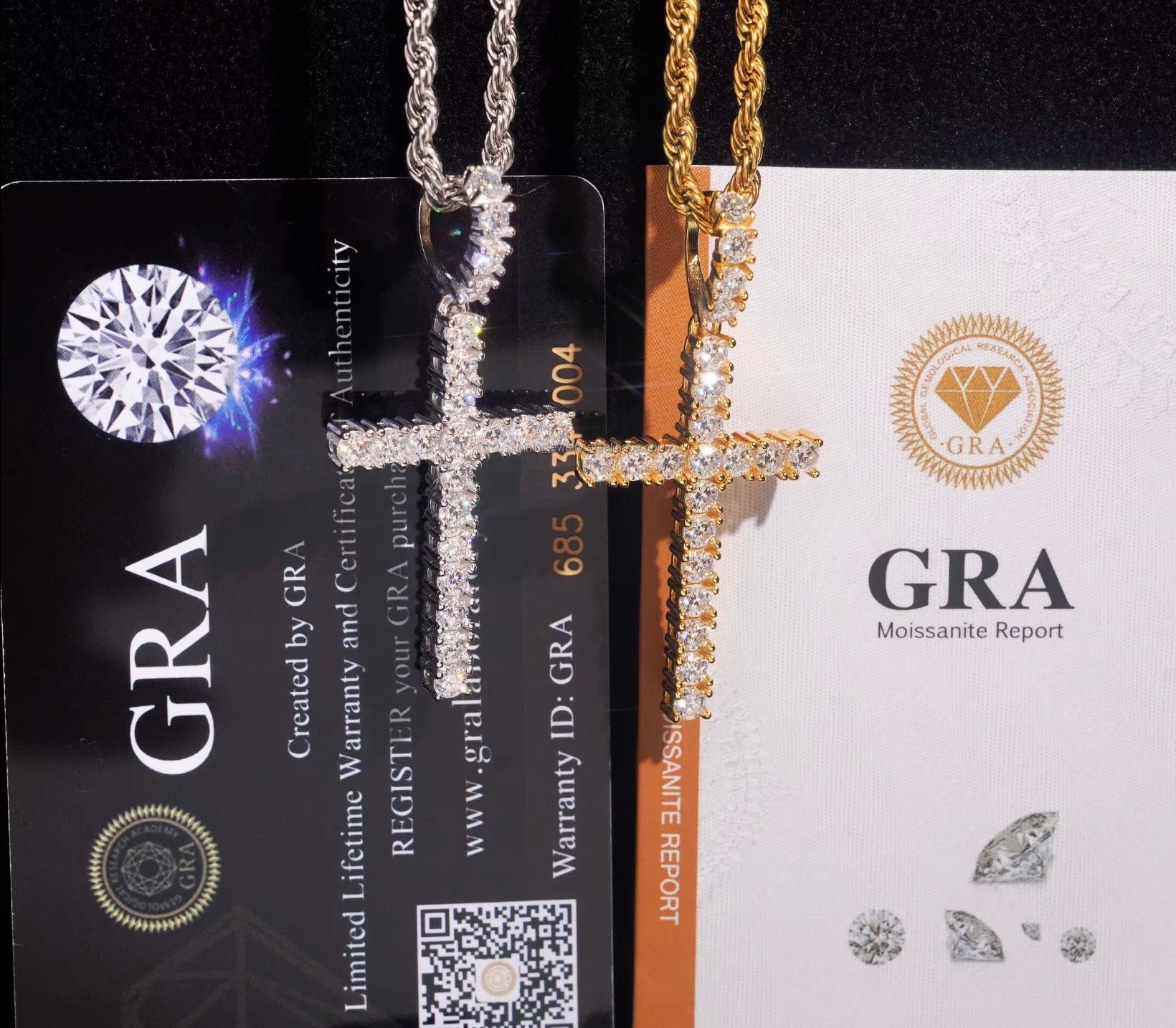 Moissanite Kreuz Kette –925 Sterling Silber