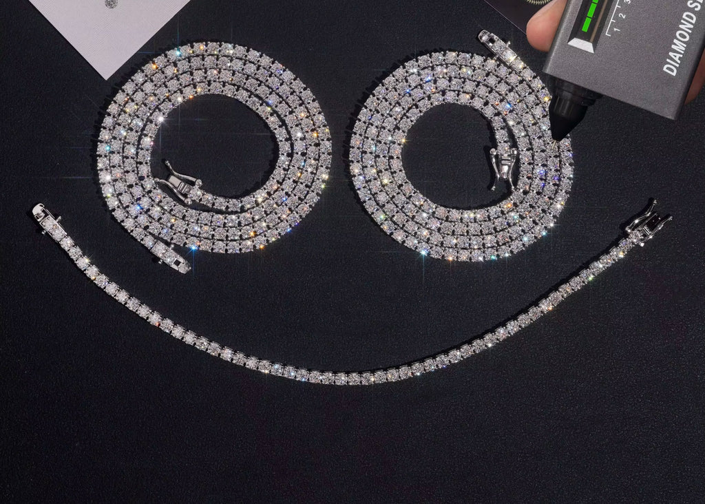 Moissanite Tennis Kette 3mm –925 Sterling Silber