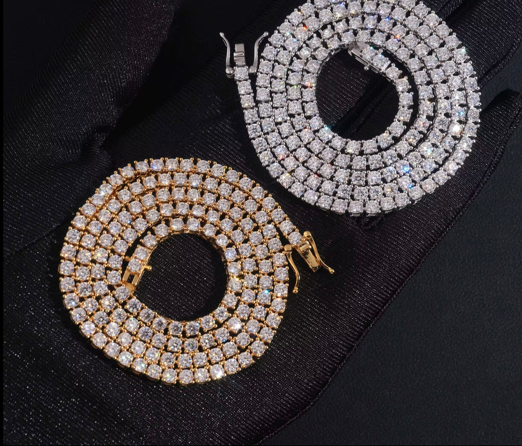 Moissanite Tennis Kette 3mm –925 Sterling Silber