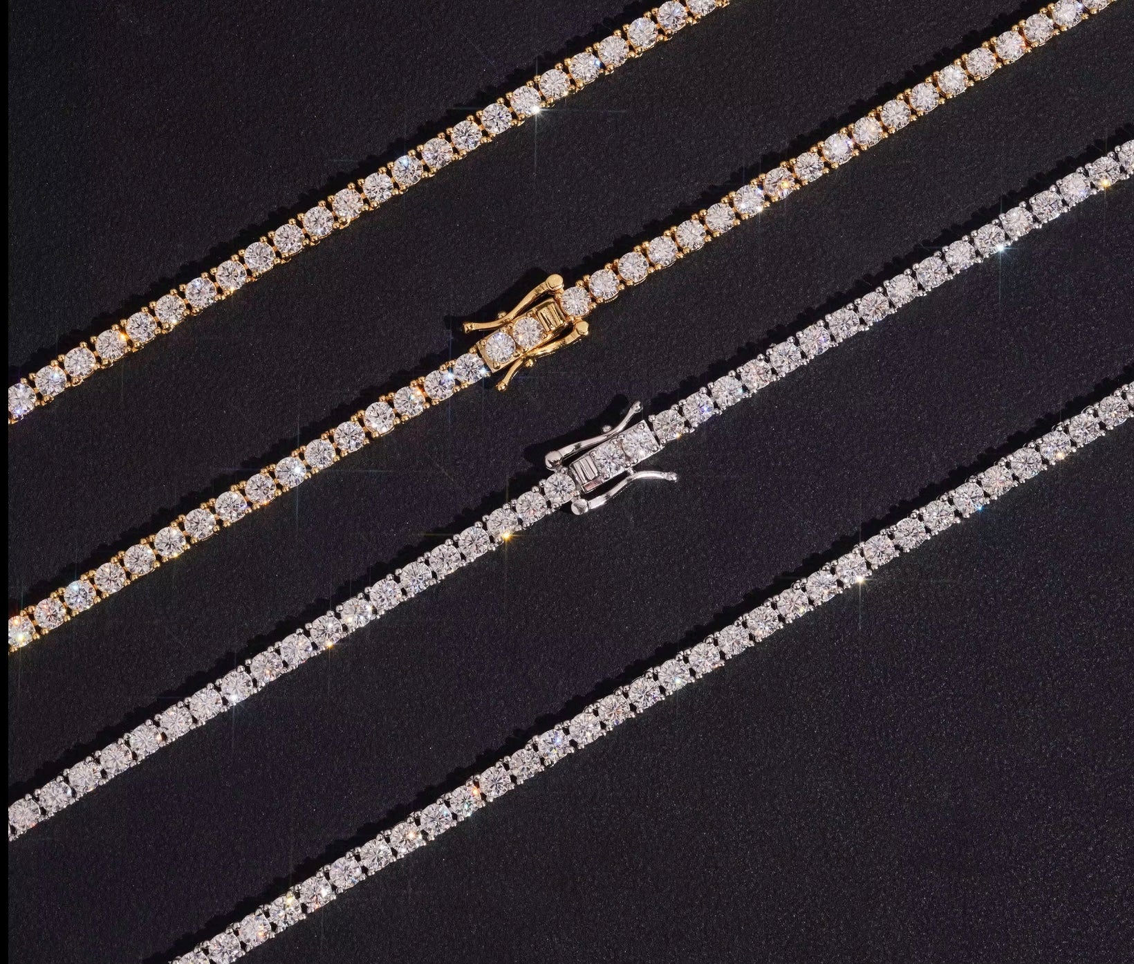 Moissanite Tennis Kette 3mm –925 Sterling Silber