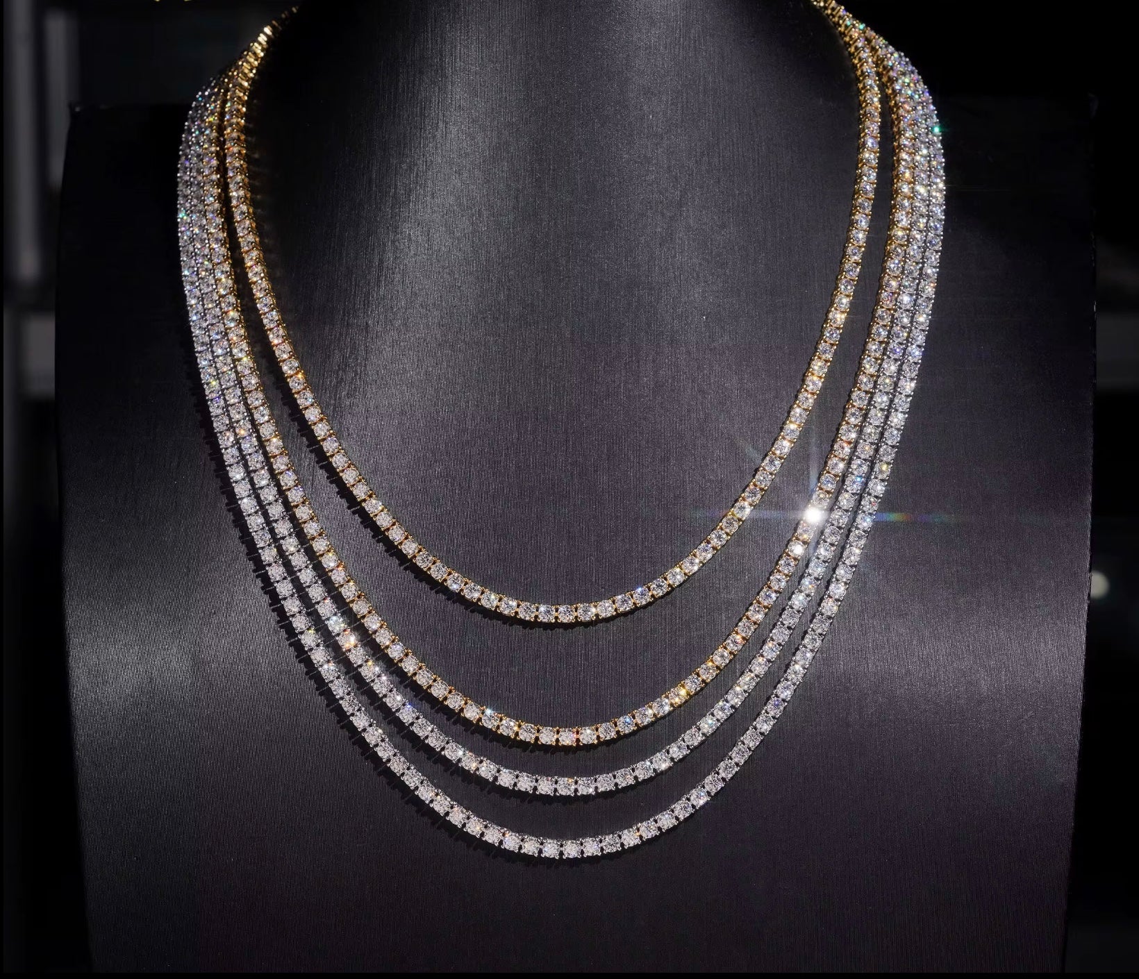 Moissanite Tennis Kette 3mm –925 Sterling Silber