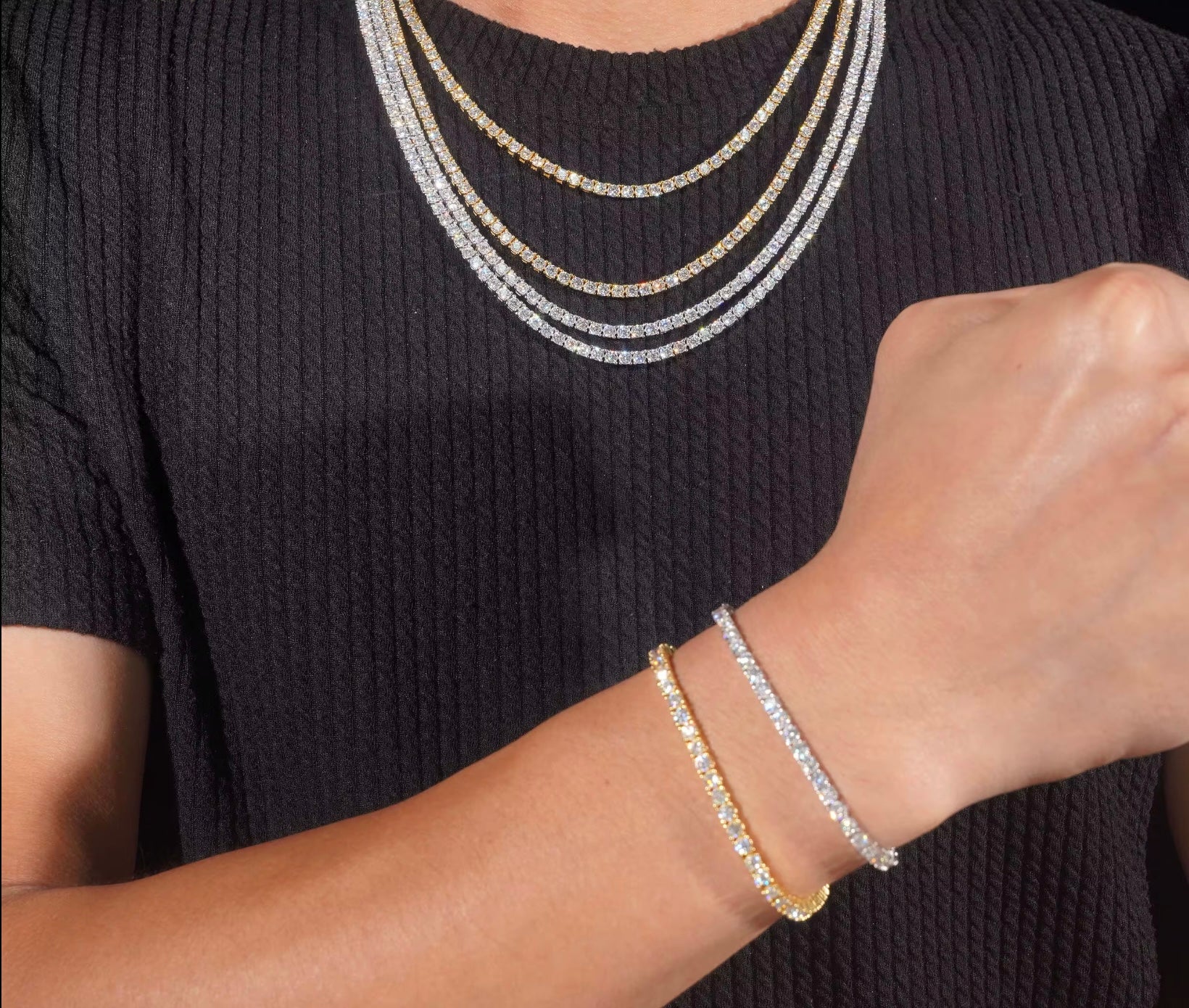 Moissanite Tennis Kette 3mm –925 Sterling Silber