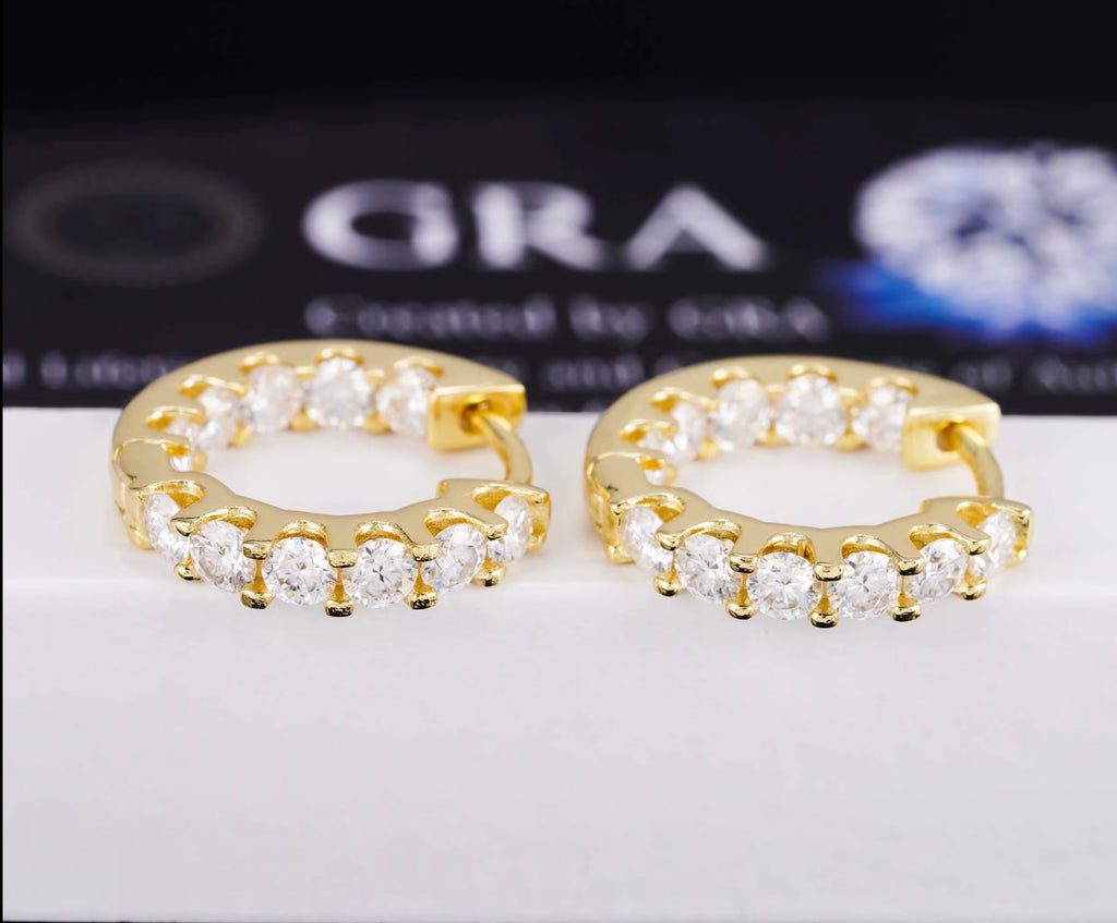 Moissanite Creolen Ohrringe – 925 Sterling Silber