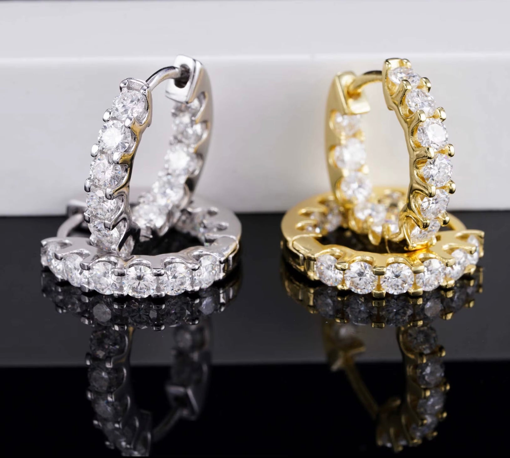 Moissanite Creolen Ohrringe – 925 Sterling Silber