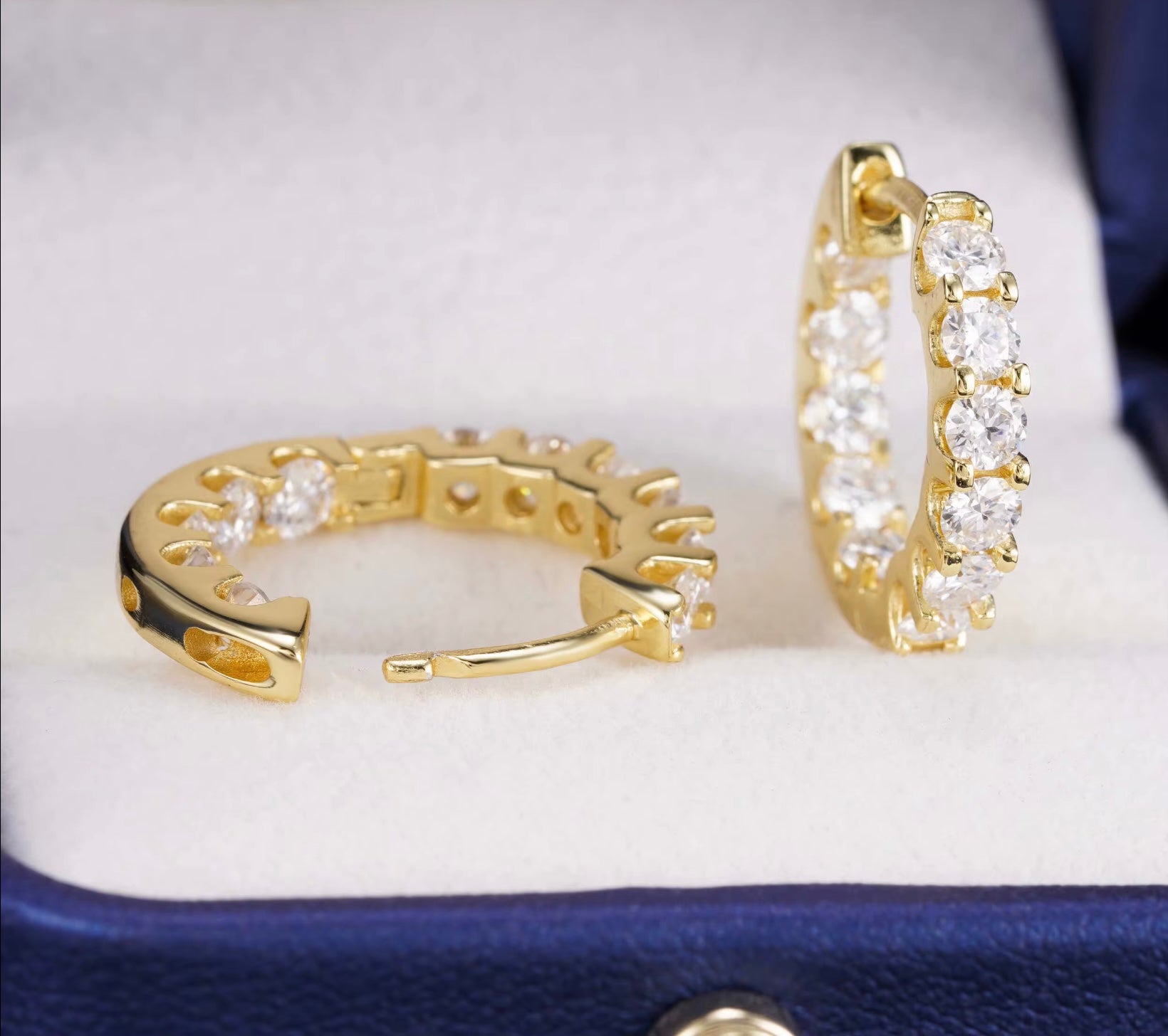 Moissanite Creolen Ohrringe – 925 Sterling Silber