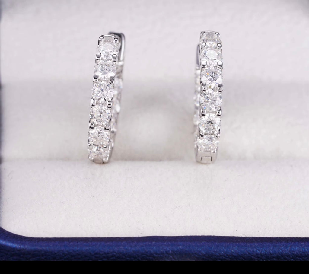 Moissanite Creolen Ohrringe – 925 Sterling Silber