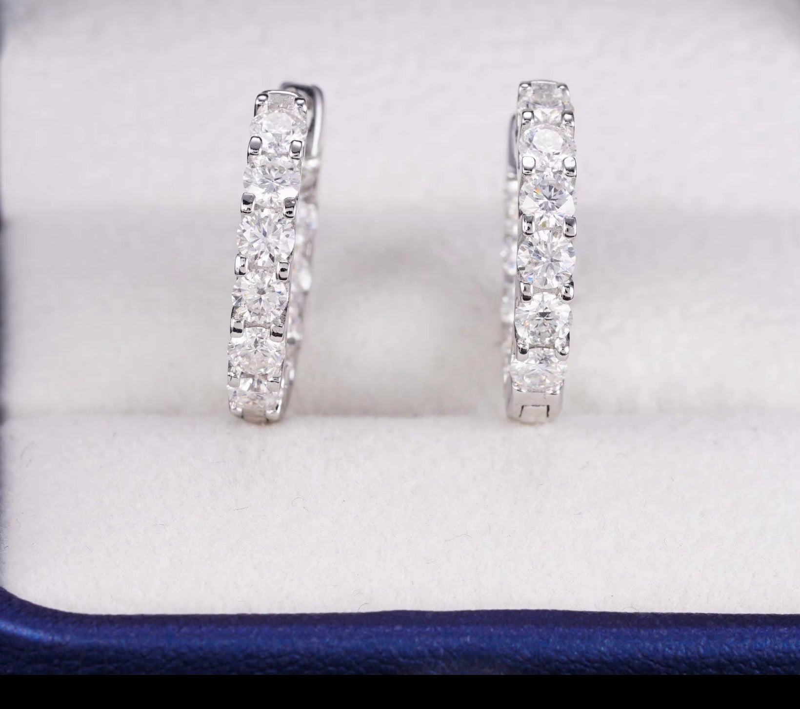 Moissanite Creolen Ohrringe – 925 Sterling Silber