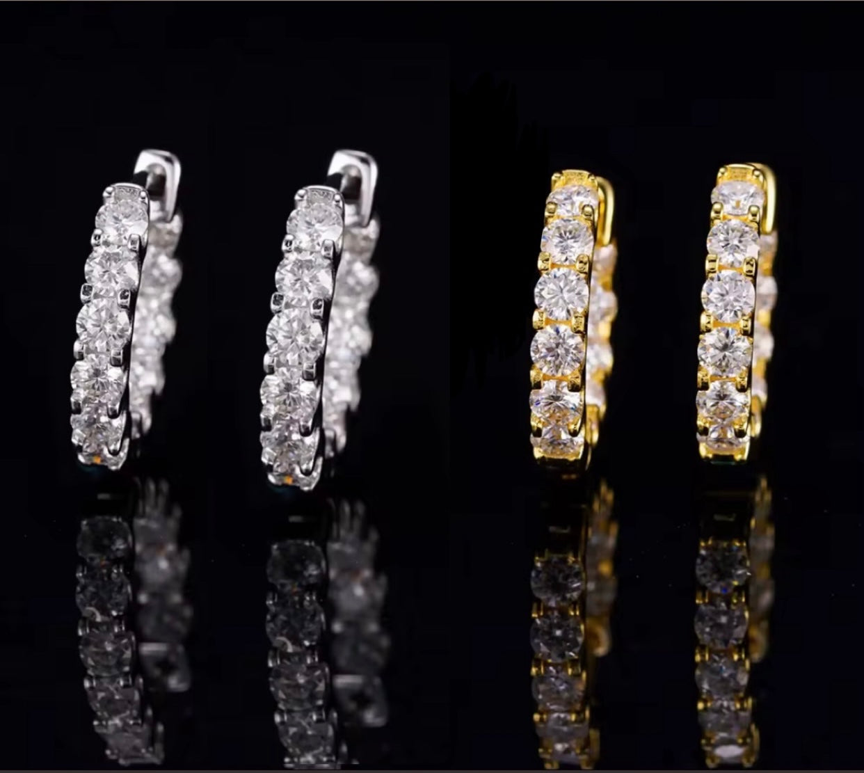 Moissanite Creolen Ohrringe – 925 Sterling Silber